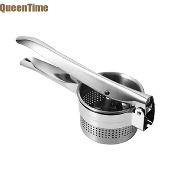 

QueenTime Stainless Steel Potato Masher Ricer Garlic Ginger Presser Mincer Lemon Squeezer Fruit Vegetable Tools Kitchen Gadgets