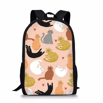 

Cute Cartoon Cat Dog Printed Backpack Girl School Bags For Teenage College Women SchoolBag High Student Bookbag Plecak Szkolny
