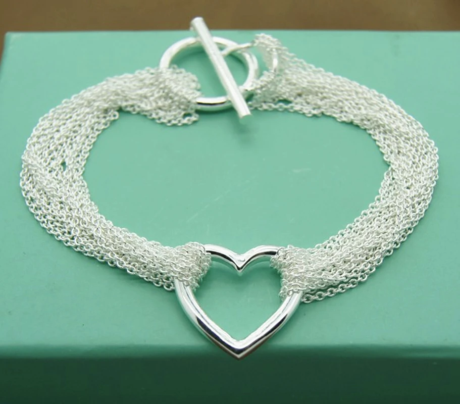 Men’s & Women’s 925 Sterling Silver Bracelet Fashion Silver Charm Bracelet Jewelry Gift