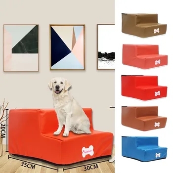 

Multicolor Cushion Supplies Waterproof Leather Foldable Pet Stairs Detachable Pet Bed Cat Dog Ramp 2 Steps Pet Accessories*30