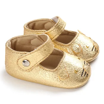 

2020 Cartoon Lazy Cat Soft Leather Baby Boys Infant Shoes Slippers 0-18M Toddler Girls Crib Shoes First Walkers