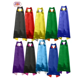 

Double layer Cape and Mask with 2 different colors side 70*70cm Capes for Kids Christmas Halloween Cosplay custom clothing