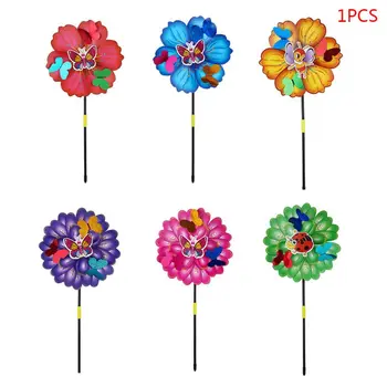 

3D Butterfly Flower Windmill Colorful Wind Spinner Garden Yard Decor Kids Toys M68E