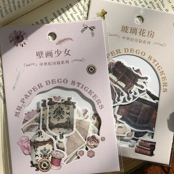 

40 pcs/Bag Retro Stamp Stickers Travel Bullet Journal Decorative Stationery Stickers Scrapbooking DIY Diary Album Stick Label