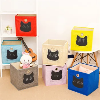 

Can Write Non-woven Clothing Finishing Box Folding Kids Toy Storage Box Wardrobe Storage Basket Box Children Clothes Organizer