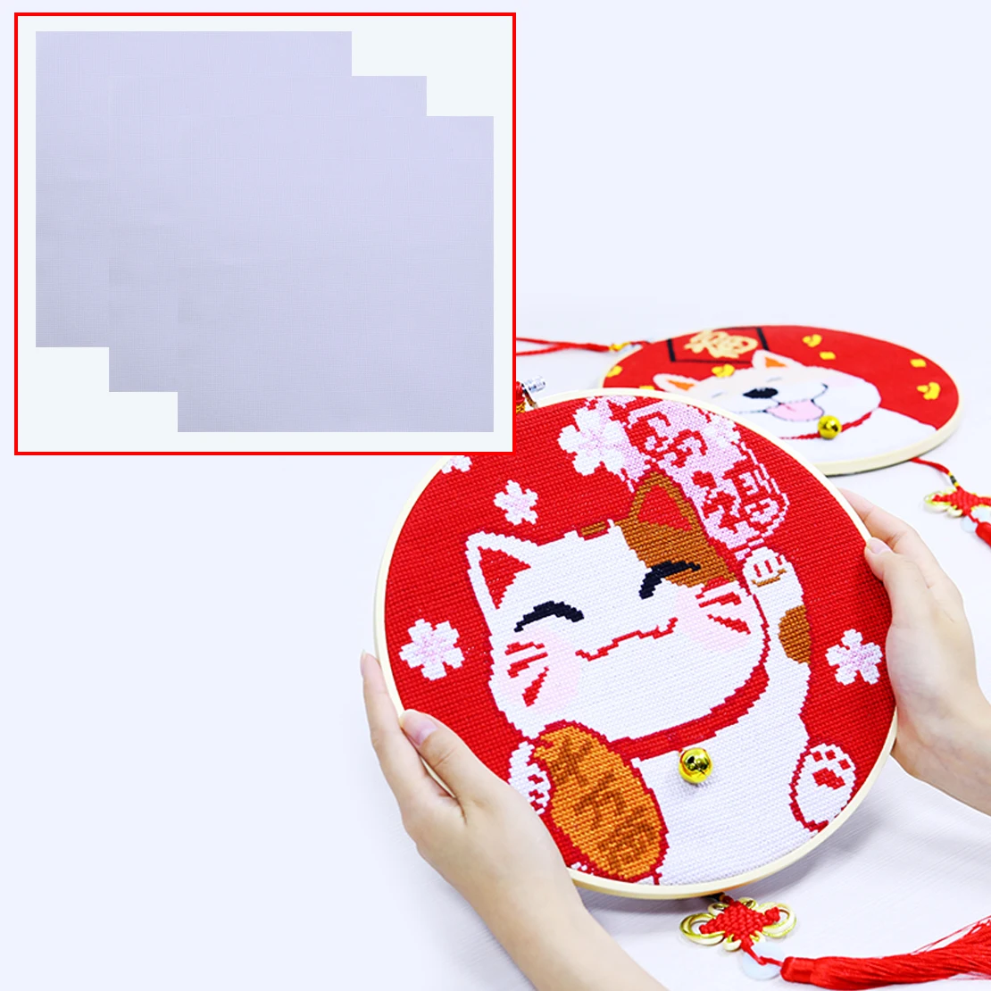 3pcs Handcraft Craft Cotton Cross Stitch Aida Cloth 14 Count Needlework