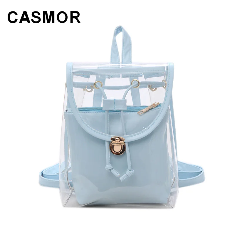 Прозрачная сумка CASMOR женский прозрачный Желейный рюкзак дорожный в Корейском
