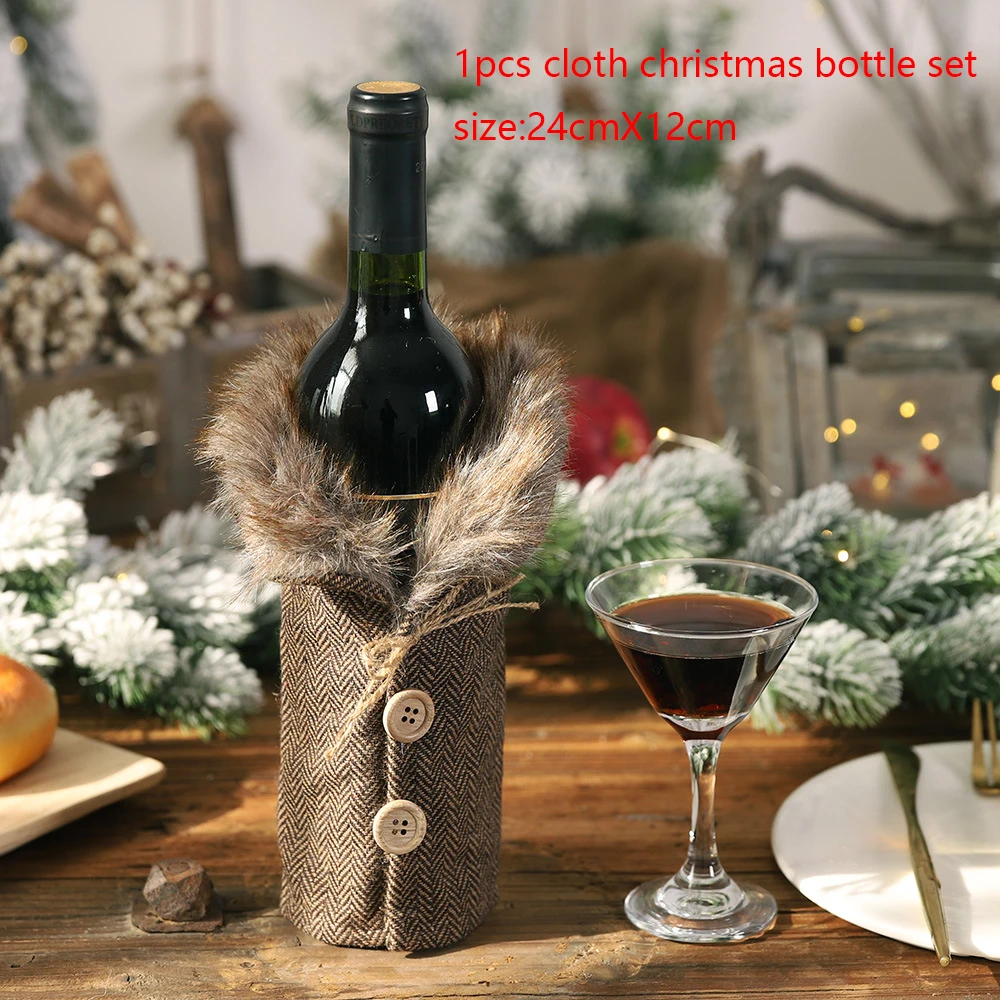 Рождественские украшения для дома Санта Клаус крышка бутылки вина снеговик чулок держатели для подарков Рождество Navidad декор год - Цвет: 2