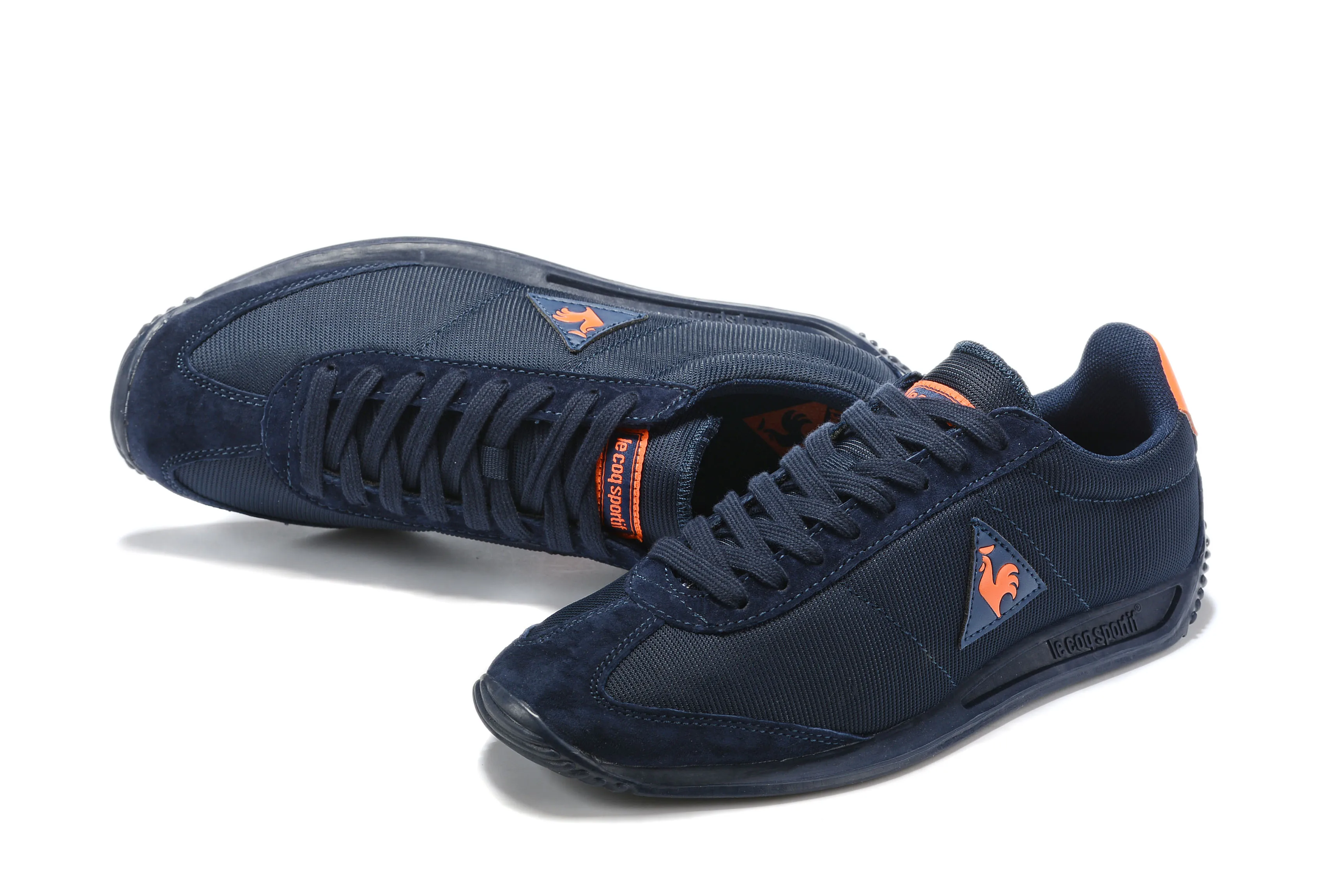 Le Coq Sportif/Повседневная мужская легкая обувь наивысшего качества; модная дышащая парусиновая обувь для мужчин и женщин; обувь для влюбленных пар - Цвет: Dark blue orange red
