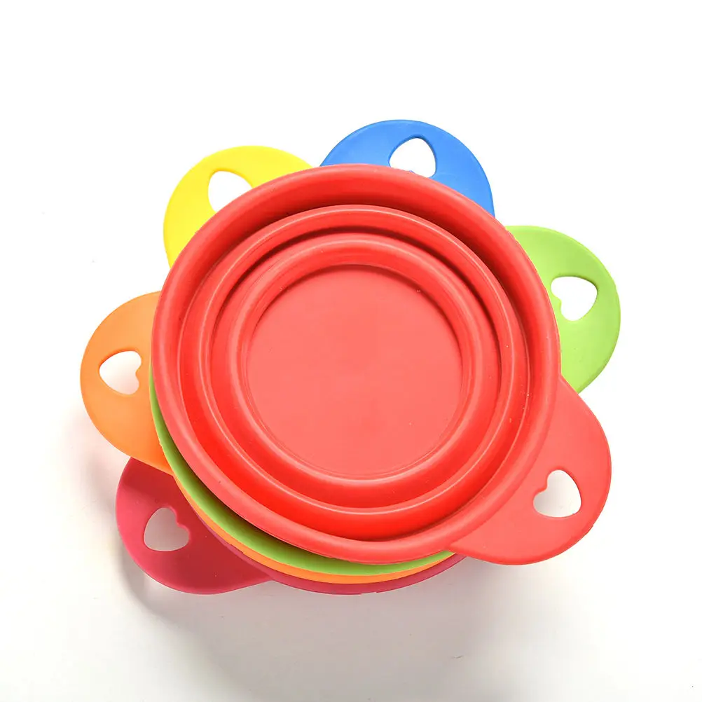 Pet Portable Silicone Collapsible Foldable Feeding Bowl Water Dish Feeder