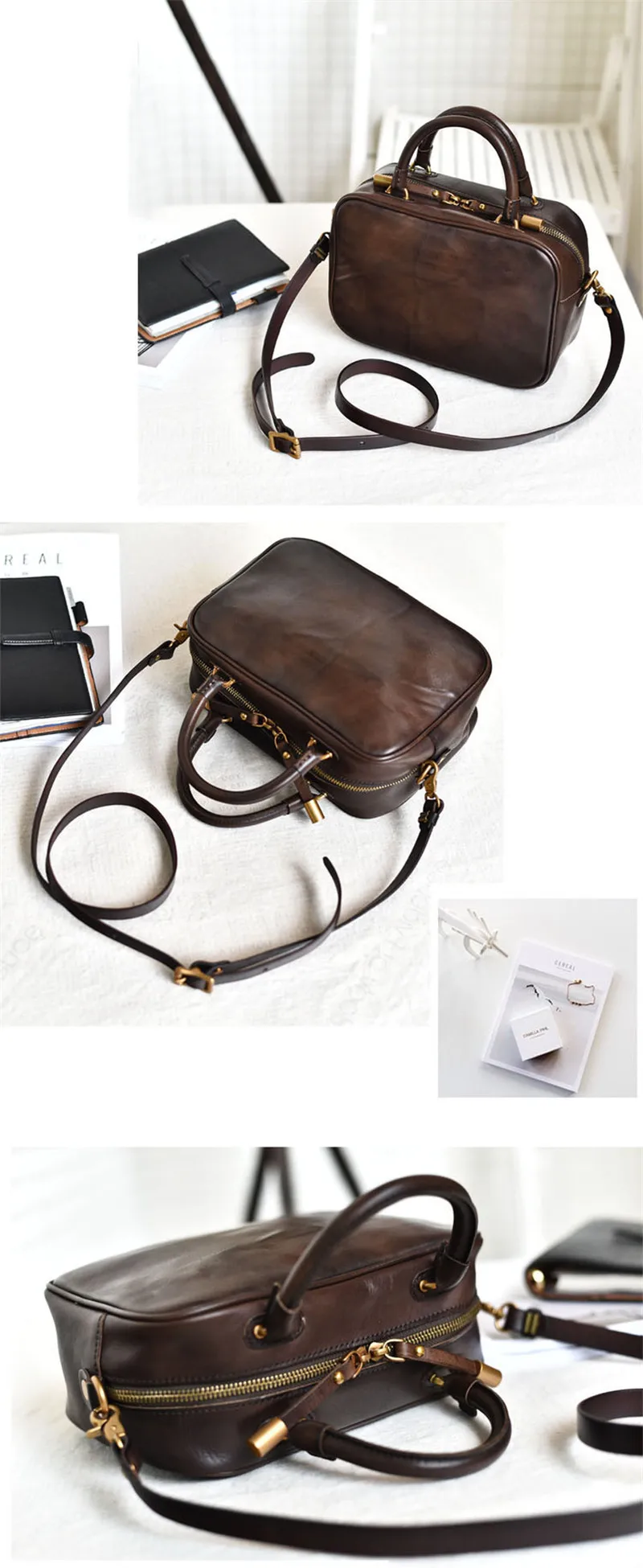 PNDME mode retro echtes leder frauen kleine quadratische tasche handtasche casual natürliche rindsleder damen party schulter messenger tasche – Detail 9