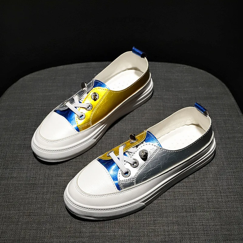 

White Shoes Student 2019 Spring And Autumn Shoes Shallow Mouth Flat Slip-on Network hong yang Gas New Style INS Fashion Sneakers