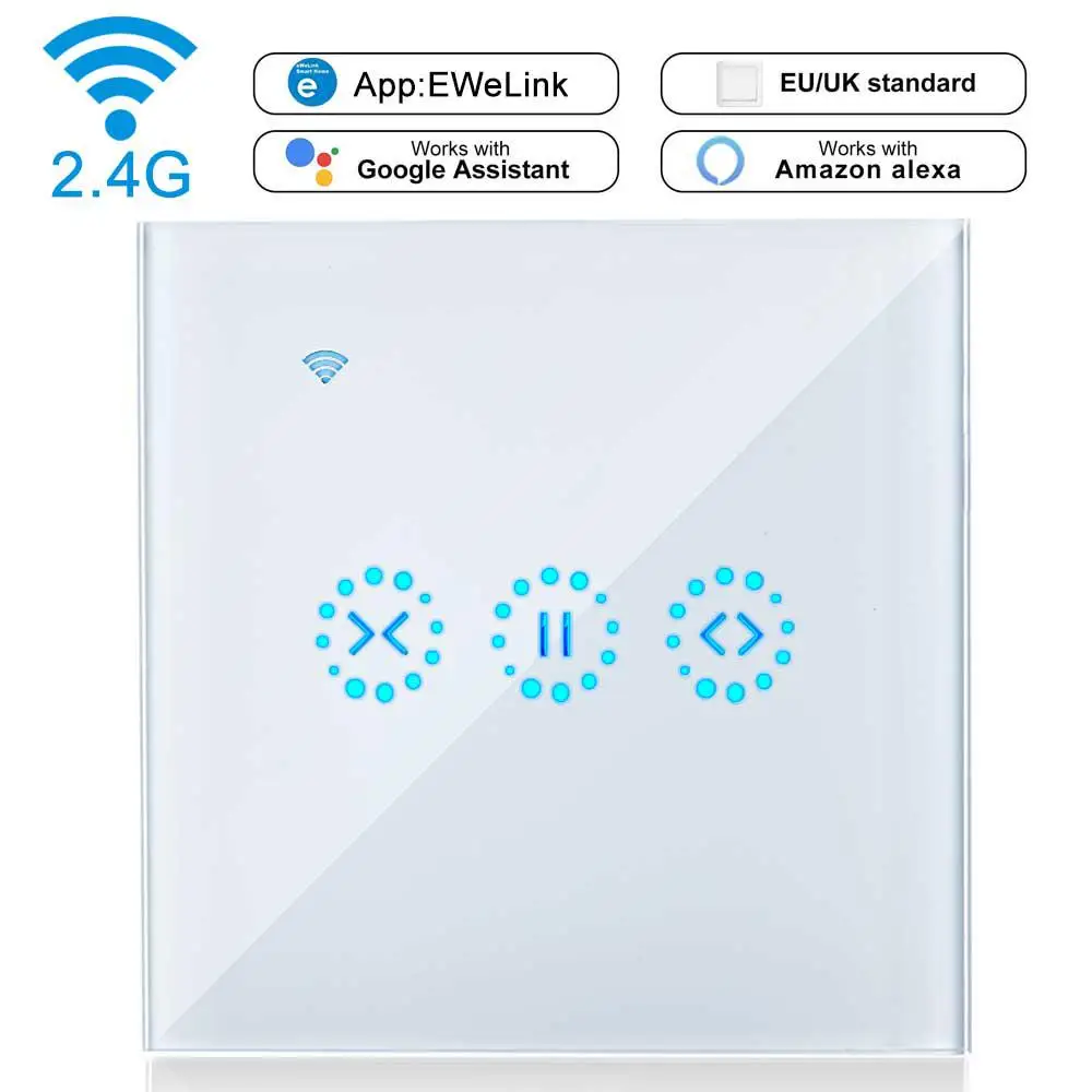 Teekar Smart Home WiFi Electrical Touch Smart Blinds Curtain Switch Ewelink APP Work With Alexa Google Home Motor Roller Shutter