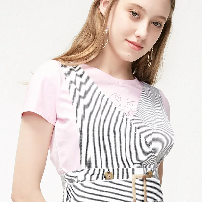 Vero Moda женское джинсовое платье средней длины в Вертикальную Полоску | 319242514