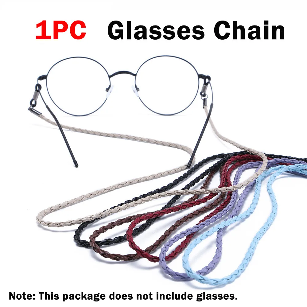 

Unisex Colorful Leather Glasses Neck Strap String Sunglasses Ropes Band Leather Eyeglass Chain Cord Adjustable End Glasses Holde