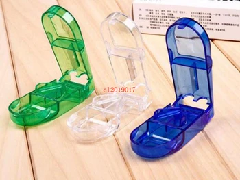 

Pill Cutter Splitter Half Storage Compartment Box Medicine Tablet Holder Home Storage Box 3 colors
