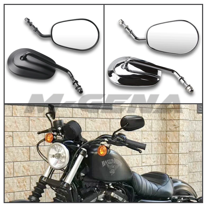 

Motorcycle Rearview Side Mirror For Harley Road King Touring XL1200L XL883 XL883L Sportster Dyna Softail 8mm accessories