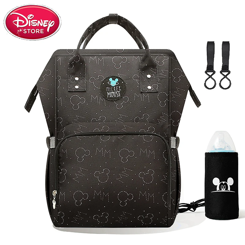 Sac à couches original Disney pour maman, sac à dos d'isolation USB, réchauffant la chaleur, sacoche pour bébé, poussette pour soins de bébé