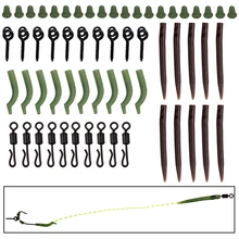 60 шт./кор. Карп рыболовные снасти ловли карпа Rig кольцо останавливается рукав против спутывания крюк рукав для Бойла шуруп для приманки прокатки Регулируемый поворотный механизм