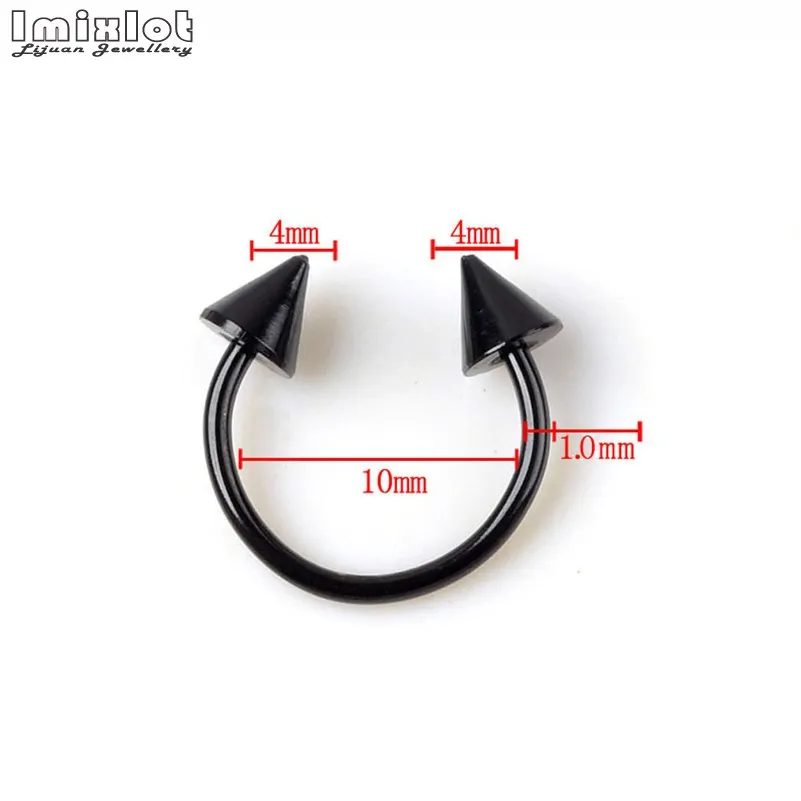 20pcs/lot Stainless Steel Nose Ring Piercing Horseshoe Spike Septum Piercing Eyebrow Tragus Helix Pircing Lip Nariz nose rings piercing jewelry nose studs body piercing earrings ear piercing jewelry metal jewelry body piercing jewelry body jewelry