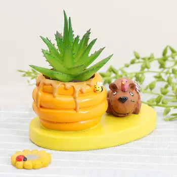 

Forest Animal Cartoon Painting Resin Flower Pot Plant Container Home