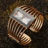 2023 Luxury Fashion Rose Gold Watches Women Stainless Steel Bracelet Bangle Rectangle Quartz Watch Clock zegarek damski relogio 1