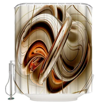 

Yellow Curve Abstract Background Bathroom Shower Curtain Home Decoration Bathroom Accessories Shower Curtain