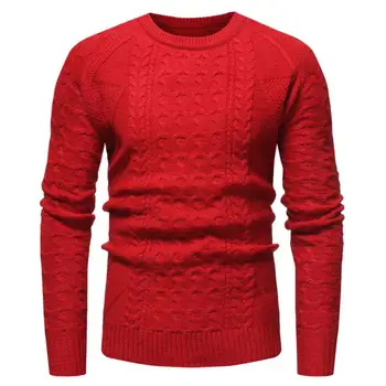

свитер мужской Casual Warm Winter Sweaters for Men Solid Color O Neck Ribbed Twist Sweater Pullovers Male Sweaters Pullover Men'