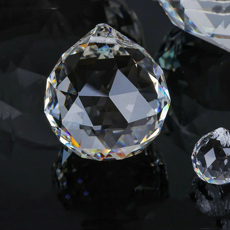 20mm 30mm Clear Crystal Lighting Ball Feng Shui Lamp Ball Prism Rainbow Sun Catcher Home Wedding Party Decoration Decor DIY