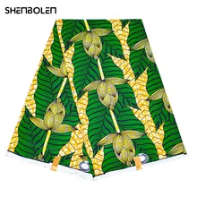 

6Yard 100% Polyester Ankara African Prints Batik Fabric Flower Sewing Patchwork Fabric For Diy Wedding Dress Making