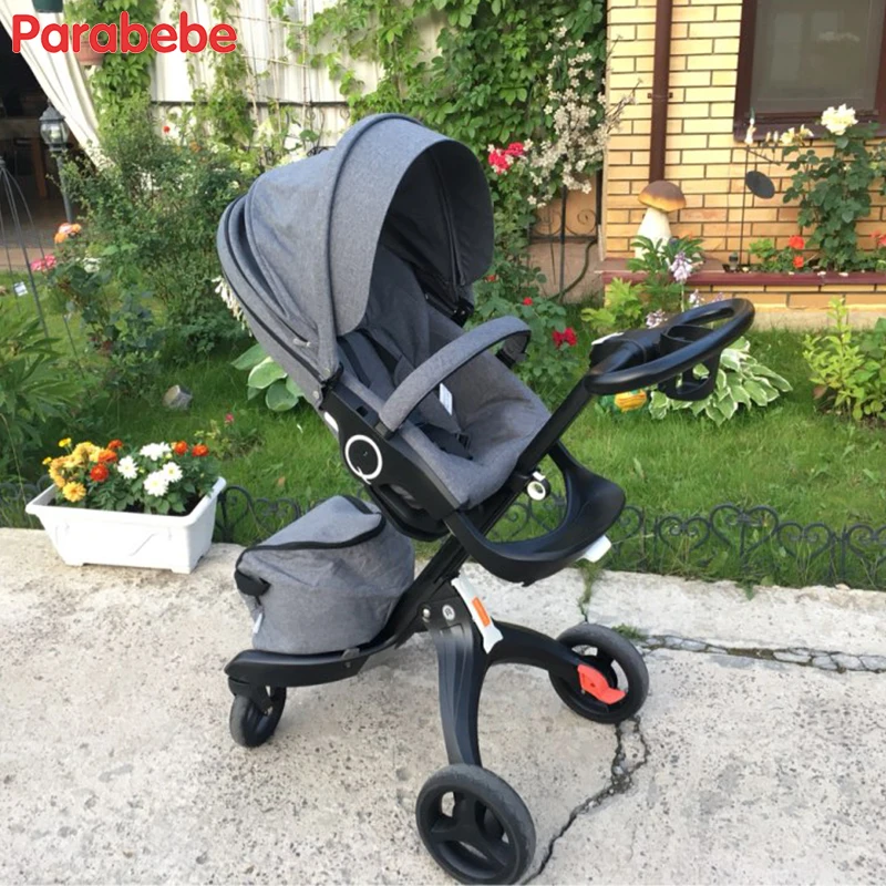 Baby Stroller 2 in 1 High Landscape Kids Pram Folding Carriage Black Newborn Stroller Car Baby Cart Luxury Pushchairs For Infant