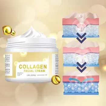 

80g Collagen Cream Anti Wrinkle Firming Lifting Face Care Cream Skin Korean Moisturizing Cream Whitening Face Nourishing Y4K6