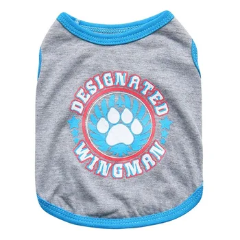 

Print Vest Pet Clothing Cartoon Letter for Dog Clothes Small Costume French Bulldog Dogs Cute Soft Summer Gary Boy Collar Perro