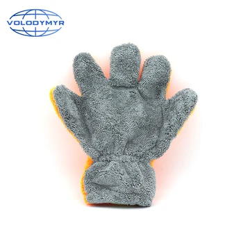 

Car Washing Microfiber Glove Orange and Gray 29*28*3cm Palm Shape Wash Mitt Detail Brush for Auto Cleaning Detailing