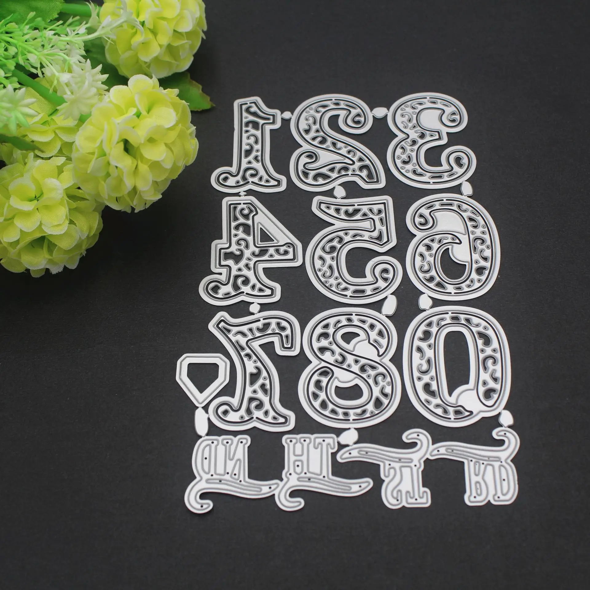 

Hollow Numbers Metal Cutting Dies for Craft Dies Scrapbooking DIY Album Embossing Paper Die Cut New Dies for 2019 Decor