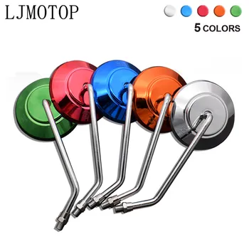

One Pair Circle Motorcycle Mirror Rear View Mirrors For Motorcycles E-Bike Honda Scooter Kawasaki Suzuki Yamaha Aprilia 10mm 8mm