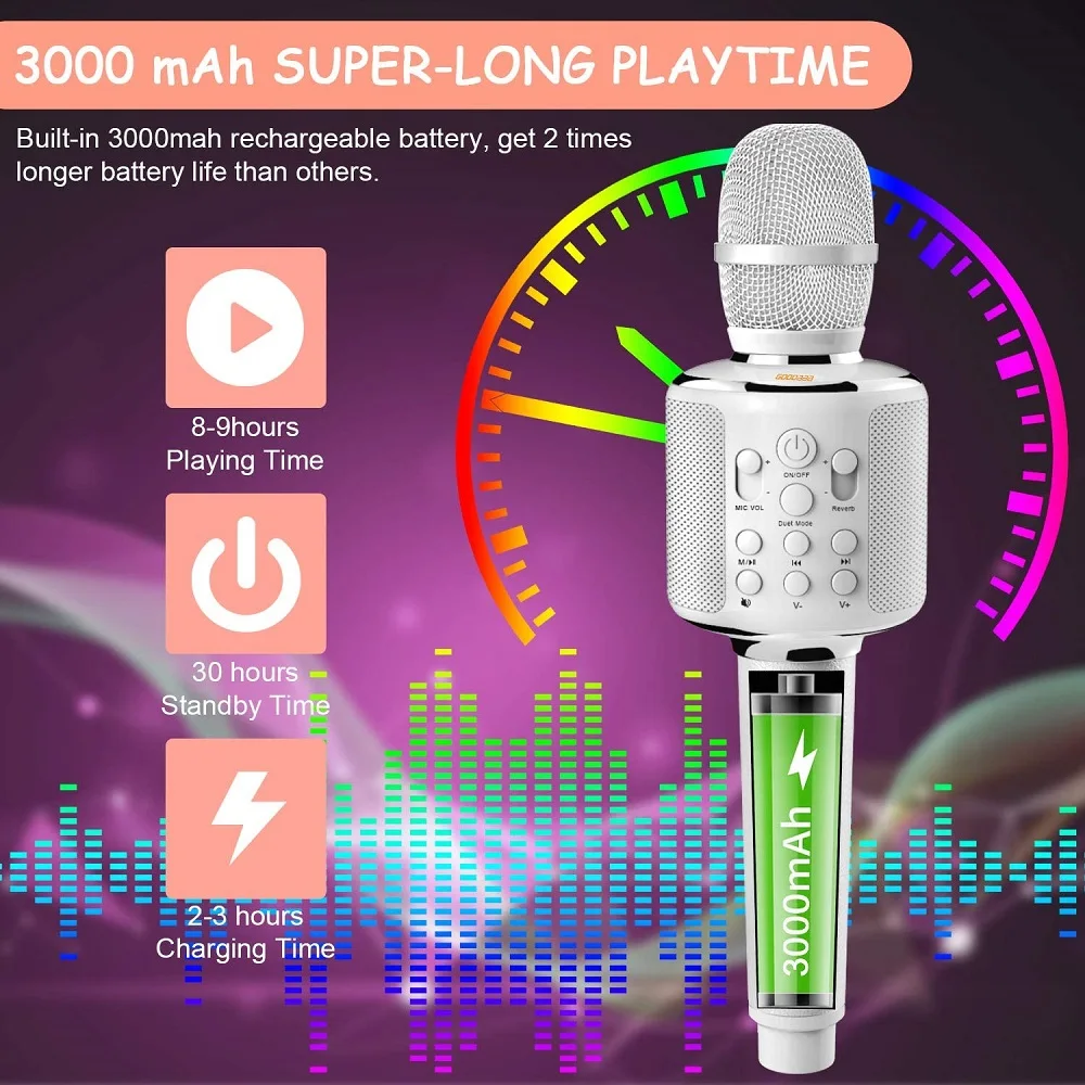 wireless headphones with mic GOODAAA Karaoke Microphone Portable Wireless Home Singing Machine Bluetooth Mic Speaker Record for Kids Y11S Condenser Microfone karaoke microphone