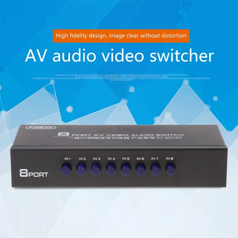 Comutador 8-way av Switch Rca Saída em Caixa de Vídeo Composto l r Seletor de Caixa para Dvd - Image 4