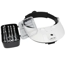 Headband Magnifying Glass With Led Lamp Magnifier For Beekeeping Equipment 1.0-6.0X Multiple Magnification Mirror With 5 Lens