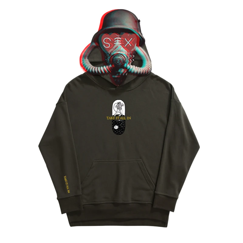 Пальто с капюшоном в стиле хип-хоп, популярная скейтборд улица hoodiescustom астронавт мультфильм печати длинный рукав ворс and fabric leisure Толстовка
