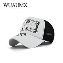 

Wuaumx NEW Summer Mesh Hat For Men Black White Baseball Cap Women Net Trucker Caps Outdoor Streetwear Sunshade Cap Breathable