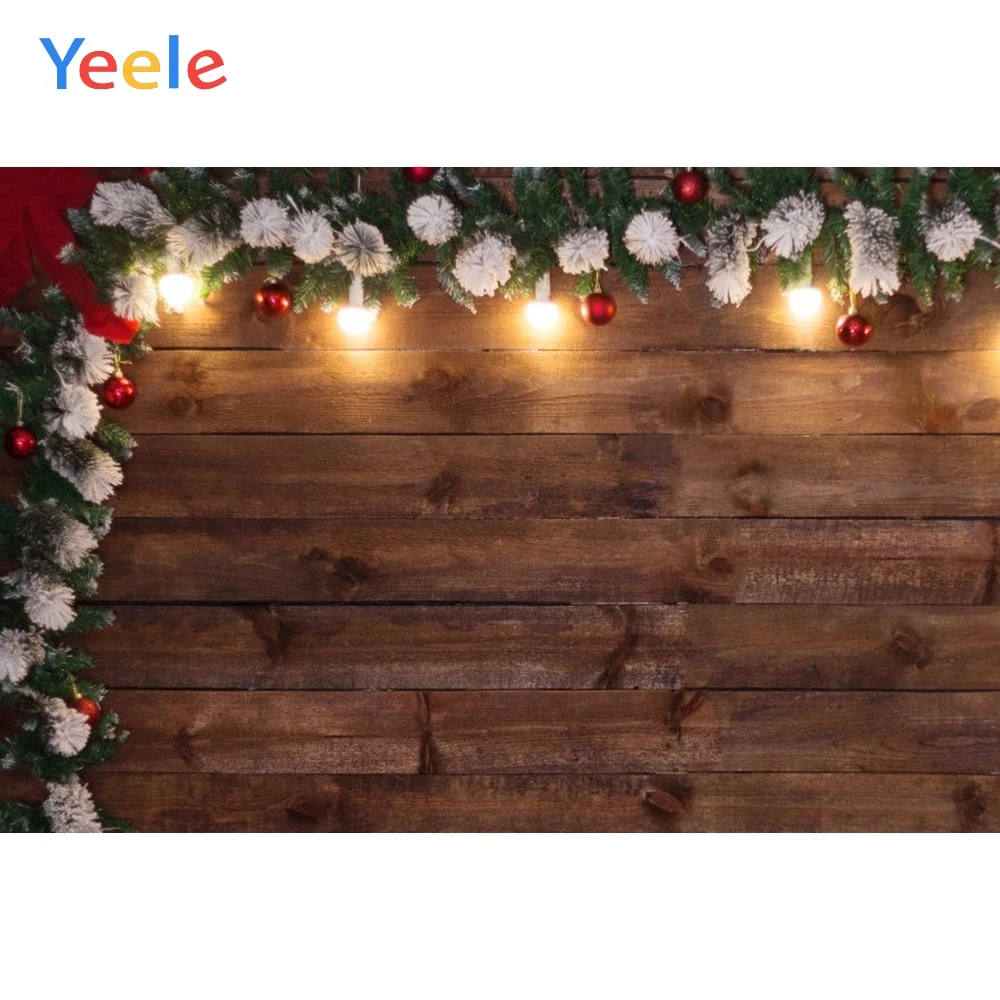

Yeele Christmas Backdrop Wood Board Light Pine Tree Background Photography For Photo Studio Vinyl Photophone Photozone Photocall