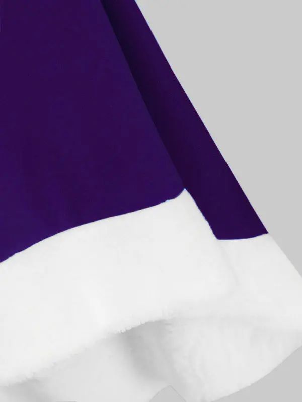 Зимнее женское платье ROSEGAL, рождественское, с бантом, воротник из искусственного меха, панельные, Dip Hem, платье для девушек, миди, винтажные платья, женское платье для вечеринки