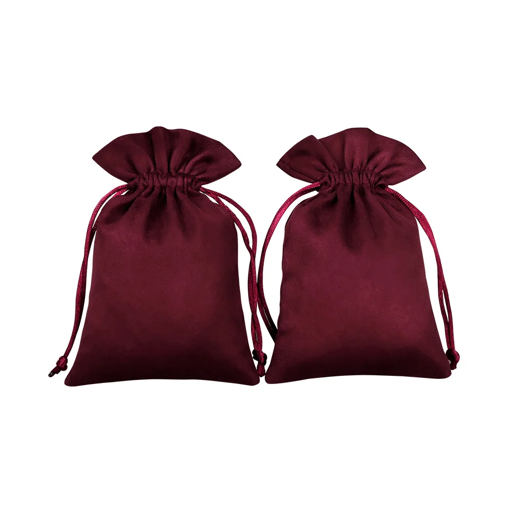 100pcs Customized Logo Jewelry Storage Packaging Velvet Drawstring Pouches Wedding Favors Flannel Fungus Gift Organizer Bags