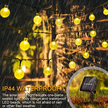 

Solar String Light LED Crystal Ball Waterproof Lights Fairy Lighting For Garden Home Landscape Holiday Decorations