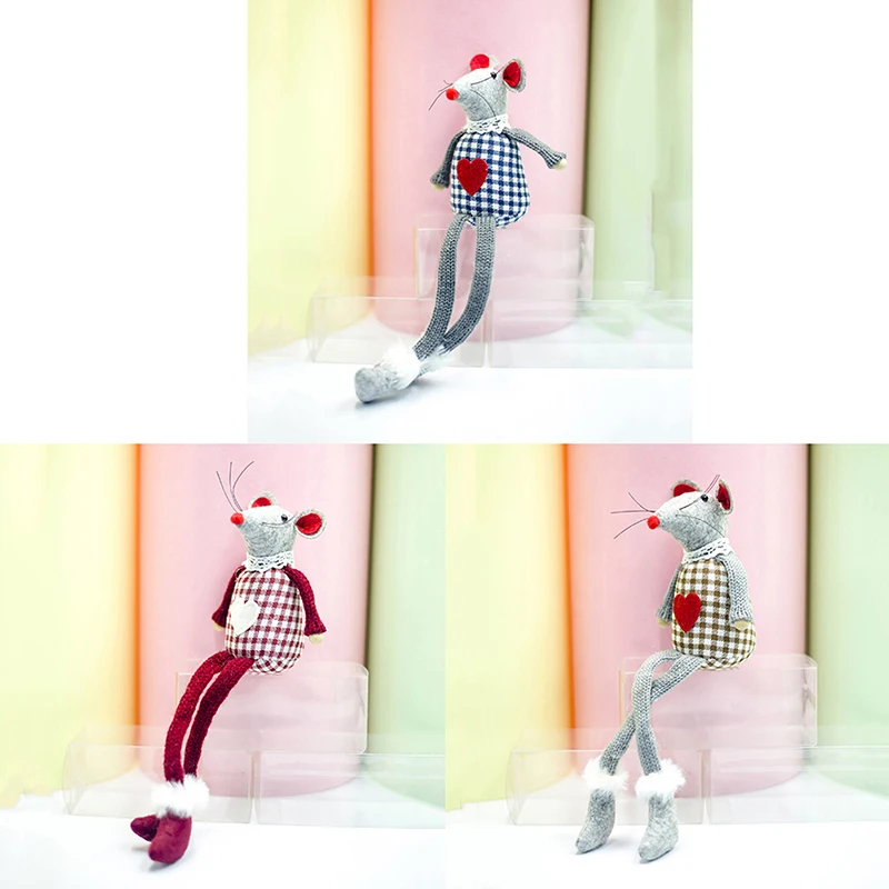 1 шт., Рождественская плюшевая кукла в виде длинноногого мышонка, рождественская елка, подвесное украшение, рождественские подарки