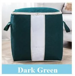 Dark Green 1 5 цветов получить сумки Нетканый Тканевый шкаф Органайзер сумка с большим окном домашняя отделка хранения контейнеров хранения одежды - Цвет: Dark Green 1