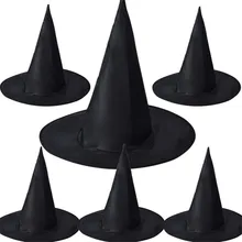 6PC Halloween kapelusz wiedźmy czapki bal przebierańców dekoracji dorosłych kobiet czarny kapelusz wiedźmy na kostium na Halloween Harry Potters czapki # D(China)