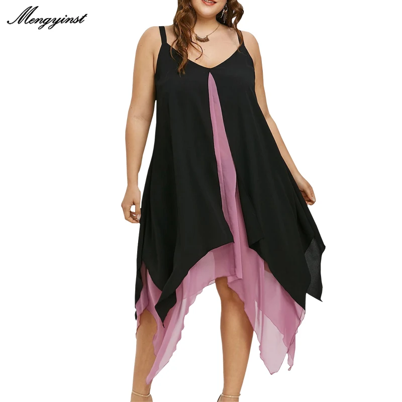 

Summer Strapless Sling Sleeveless Dress Women 2020 Summer Casual Plus Size Sexy Patchwork Chiffon Irregular Office Beach Dresses