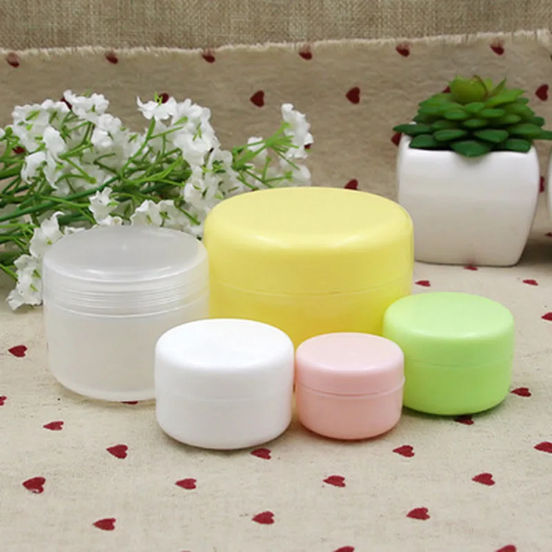 

1pcs/5pcs10pcs/Lot Refillable Bottles Plastic Empty Makeup Jar Pot Travel Face Cream/Lotion/Cosmetic Container 4 Colors 10g